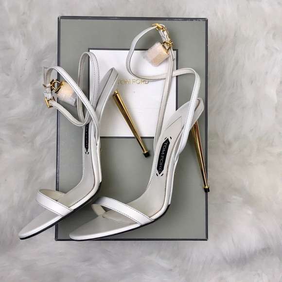 Tom Ford White Strappy PadLock Sandal - Picture 4 of 7